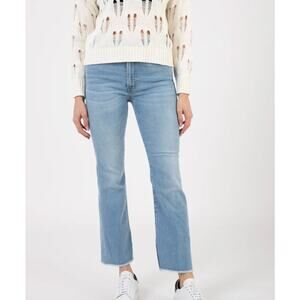 Haikure Jeans Womens 29 Formentera Light Blue High Rise Straight Raw Hem Italy